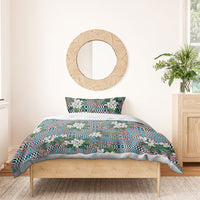 Blue Binakol Motifs With Jasminum Sambac Bedding Set Mabuhay Philippines Festival DT05 - Polynesian Pride