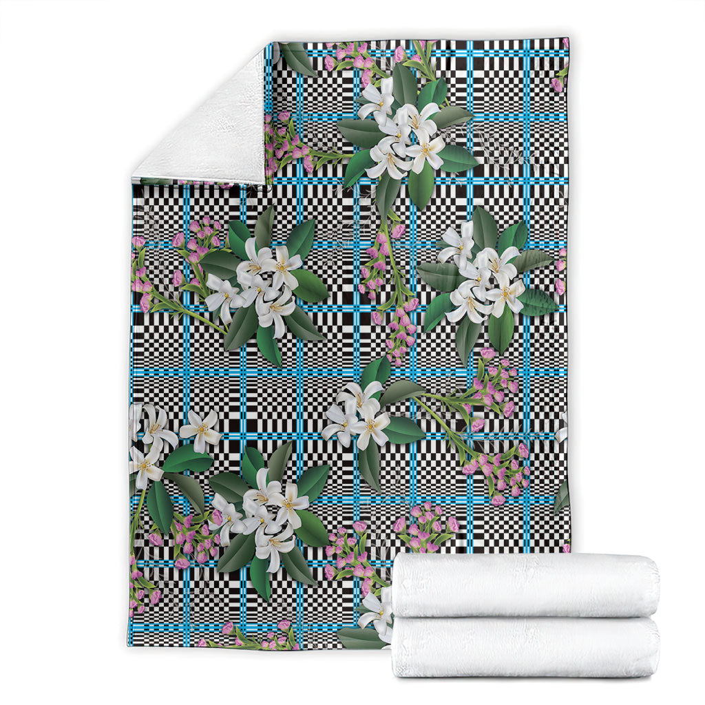 Blue Binakol Motifs With Jasminum Sambac Blanket Mabuhay Philippines Festival DT05 - Polynesian Pride