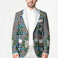 Blue Binakol Motifs With Jasminum Sambac Blazer Mabuhay Philippines Festival DT05 - Polynesian Pride
