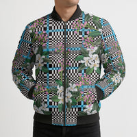 Blue Binakol Motifs With Jasminum Sambac Bomber Puffer Jacket Mabuhay Philippines Festival DT05 - Polynesian Pride