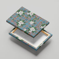 Blue Binakol Motifs With Jasminum Sambac Canvas Wall Art Mabuhay Philippines Festival DT05 - Polynesian Pride