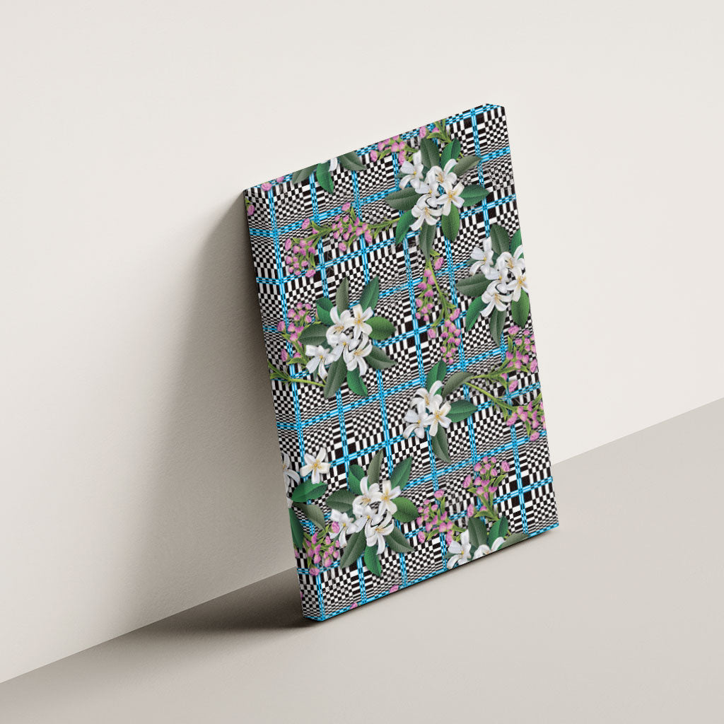Blue Binakol Motifs With Jasminum Sambac Canvas Wall Art Mabuhay Philippines Festival DT05 - Polynesian Pride