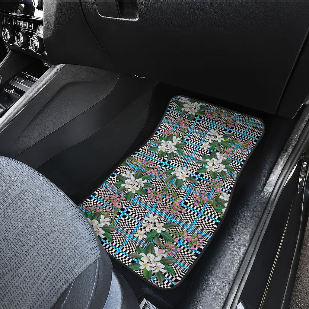 Blue Binakol Motifs With Jasminum Sambac Car Mats Mabuhay Philippines Festival DT05 - Polynesian Pride