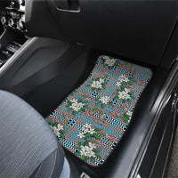Blue Binakol Motifs With Jasminum Sambac Car Mats Mabuhay Philippines Festival DT05 - Polynesian Pride