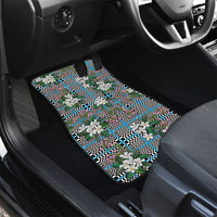 Blue Binakol Motifs With Jasminum Sambac Car Mats Mabuhay Philippines Festival DT05 - Polynesian Pride