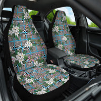 Blue Binakol Motifs With Jasminum Sambac Car Seat Cover Mabuhay Philippines Festival DT05 One Size Blue - Polynesian Pride