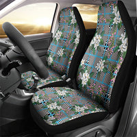 Blue Binakol Motifs With Jasminum Sambac Car Seat Cover Mabuhay Philippines Festival DT05 - Polynesian Pride