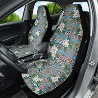 Blue Binakol Motifs With Jasminum Sambac Car Seat Cover Mabuhay Philippines Festival DT05 - Polynesian Pride
