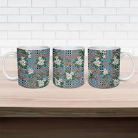 Blue Binakol Motifs With Jasminum Sambac Ceramic Mug Mabuhay Philippines Festival DT05 - Polynesian Pride