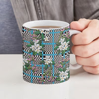 Blue Binakol Motifs With Jasminum Sambac Ceramic Mug Mabuhay Philippines Festival DT05 - Polynesian Pride
