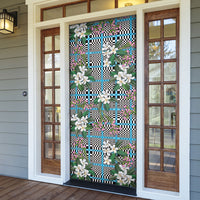 Blue Binakol Motifs With Jasminum Sambac Door Cover Mabuhay Philippines Festival DT05 - Polynesian Pride