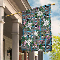 Blue Binakol Motifs With Jasminum Sambac Garden Flag Mabuhay Philippines Festival DT05 House Flag Blue - Polynesian Pride