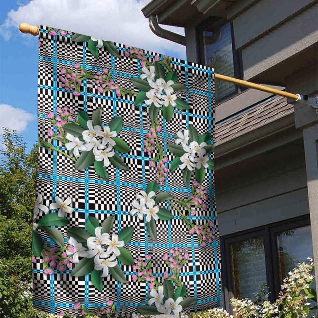 Blue Binakol Motifs With Jasminum Sambac Garden Flag Mabuhay Philippines Festival DT05 - Polynesian Pride