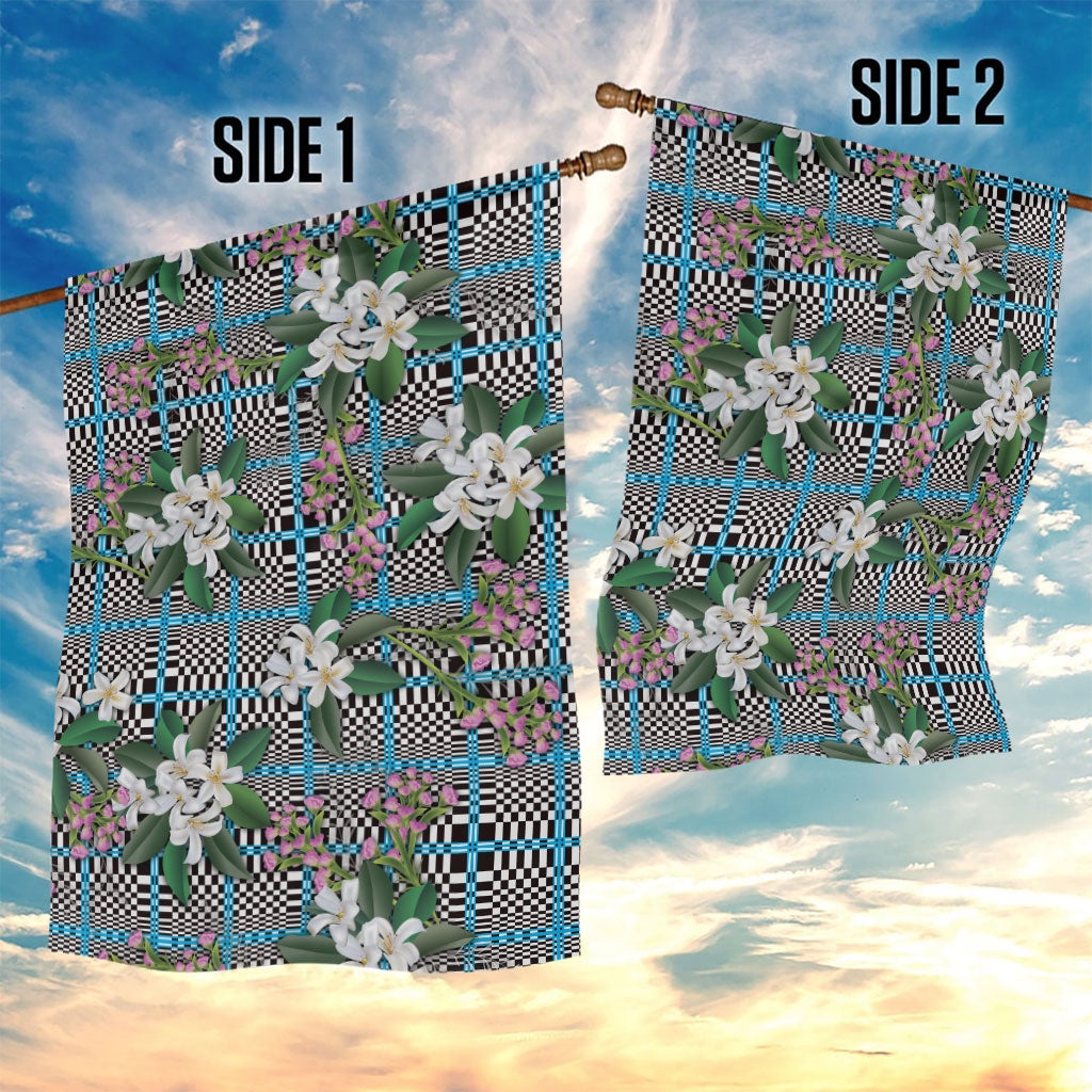 Blue Binakol Motifs With Jasminum Sambac Garden Flag Mabuhay Philippines Festival DT05 - Polynesian Pride