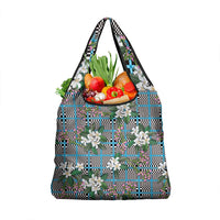Blue Binakol Motifs With Jasminum Sambac Grocery Bag Mabuhay Philippines Festival DT05 1-pack One Size Blue - Polynesian Pride