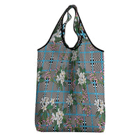 Blue Binakol Motifs With Jasminum Sambac Grocery Bag Mabuhay Philippines Festival DT05 - Polynesian Pride