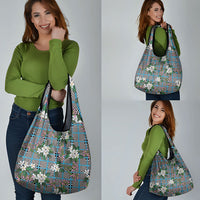 Blue Binakol Motifs With Jasminum Sambac Grocery Bag Mabuhay Philippines Festival DT05 - Polynesian Pride