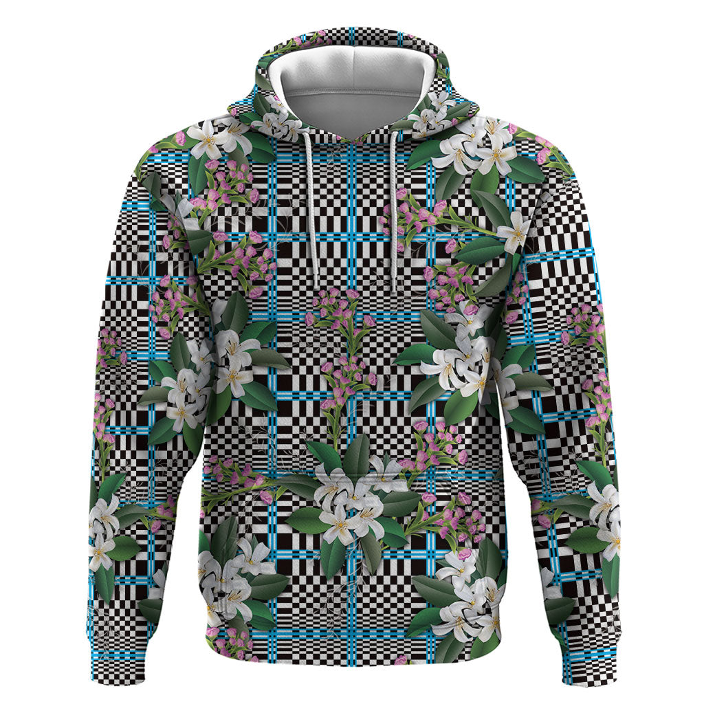 Blue Binakol Motifs With Jasminum Sambac Hoodie Mabuhay Philippines Festival DT05 Pullover Hoodie Blue - Polynesian Pride