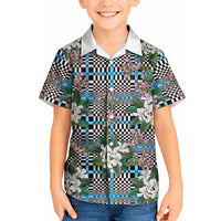 Blue Binakol Motifs With Jasminum Sambac Kid Hawaiian Shirt Mabuhay Philippines Festival DT05 Kid Blue - Polynesian Pride