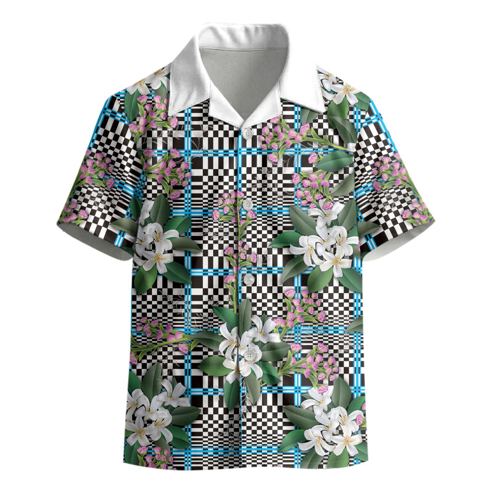 Blue Binakol Motifs With Jasminum Sambac Kid Hawaiian Shirt Mabuhay Philippines Festival DT05 - Polynesian Pride