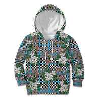 Blue Binakol Motifs With Jasminum Sambac Kid Hoodie Mabuhay Philippines Festival DT05 Hoodie Blue - Polynesian Pride