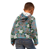Blue Binakol Motifs With Jasminum Sambac Kid Hoodie Mabuhay Philippines Festival DT05 - Polynesian Pride