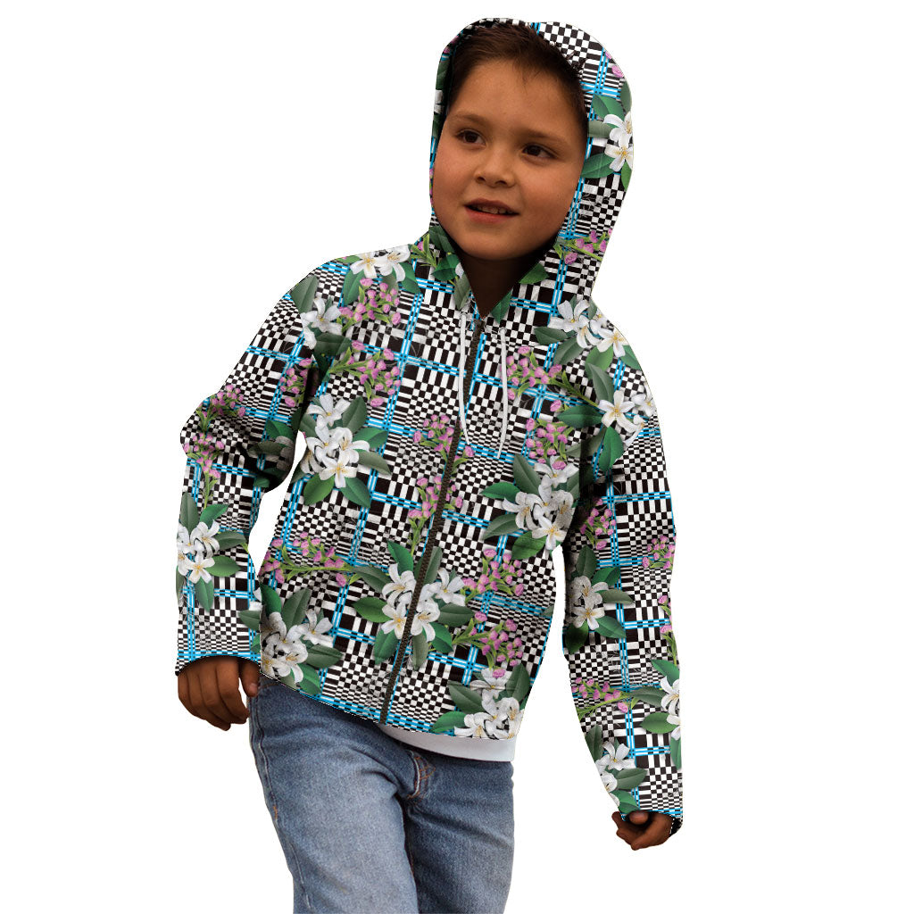 Blue Binakol Motifs With Jasminum Sambac Kid Hoodie Mabuhay Philippines Festival DT05 - Polynesian Pride