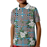 Blue Binakol Motifs With Jasminum Sambac Kid Polo Shirt Mabuhay Philippines Festival DT05 Kid Blue - Polynesian Pride