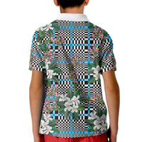 Blue Binakol Motifs With Jasminum Sambac Kid Polo Shirt Mabuhay Philippines Festival DT05 - Polynesian Pride