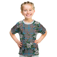 Blue Binakol Motifs With Jasminum Sambac Kid T Shirt Mabuhay Philippines Festival DT05 Blue - Polynesian Pride