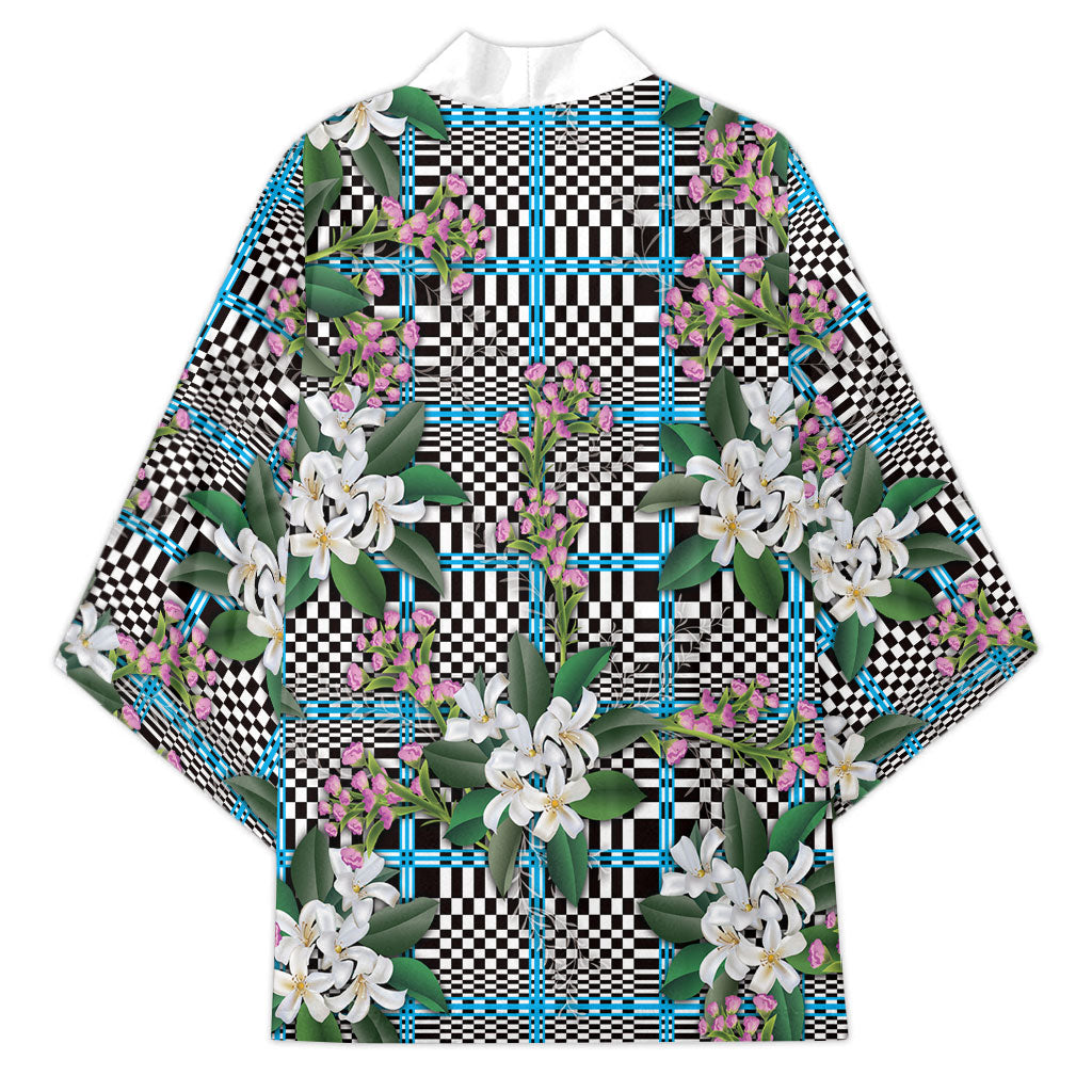 Blue Binakol Motifs With Jasminum Sambac Kimono Mabuhay Philippines Festival DT05 - Polynesian Pride