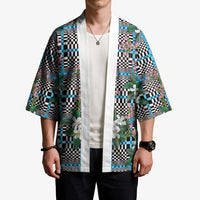 Blue Binakol Motifs With Jasminum Sambac Kimono Mabuhay Philippines Festival DT05 - Polynesian Pride