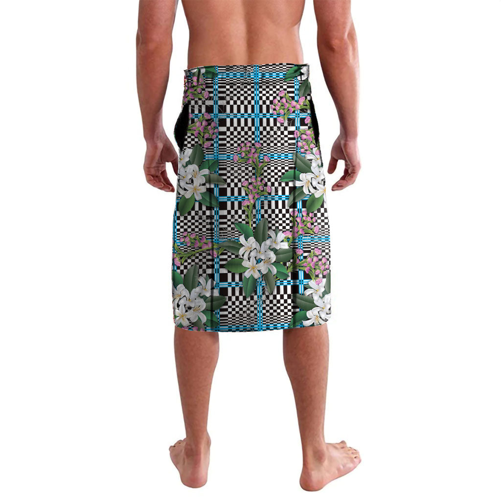 Blue Binakol Motifs With Jasminum Sambac Lavalava Mabuhay Philippines Festival DT05 - Polynesian Pride
