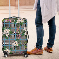 Blue Binakol Motifs With Jasminum Sambac Luggage Cover Mabuhay Philippines Festival DT05 Blue - Polynesian Pride