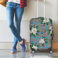 Blue Binakol Motifs With Jasminum Sambac Luggage Cover Mabuhay Philippines Festival DT05 - Polynesian Pride