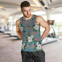 Blue Binakol Motifs With Jasminum Sambac Men Tank Top Mabuhay Philippines Festival DT05 Blue - Polynesian Pride