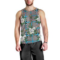 Blue Binakol Motifs With Jasminum Sambac Men Tank Top Mabuhay Philippines Festival DT05 - Polynesian Pride