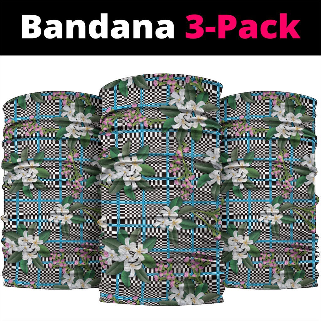 Blue Binakol Motifs With Jasminum Sambac Neck Gaiter Mabuhay Philippines Festival DT05 package One Size: 25*50cm Blue - Polynesian Pride