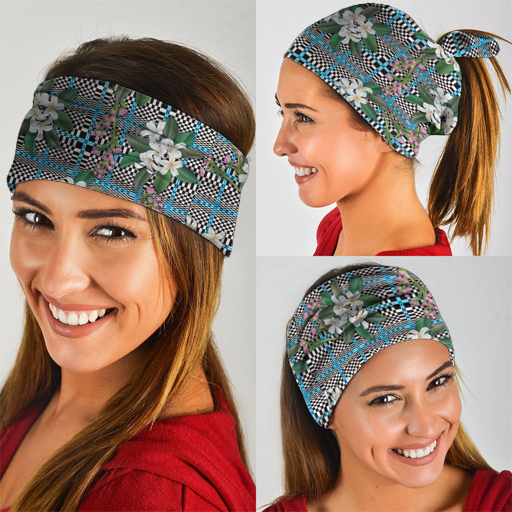 Blue Binakol Motifs With Jasminum Sambac Neck Gaiter Mabuhay Philippines Festival DT05 - Polynesian Pride