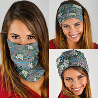 Blue Binakol Motifs With Jasminum Sambac Neck Gaiter Mabuhay Philippines Festival DT05 - Polynesian Pride