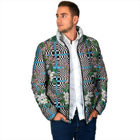 Blue Binakol Motifs With Jasminum Sambac Padded Jacket Mabuhay Philippines Festival DT05 - Polynesian Pride