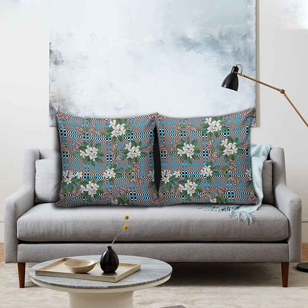 Blue Binakol Motifs With Jasminum Sambac Pillow Cover Mabuhay Philippines Festival DT05 - Polynesian Pride