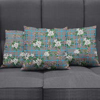 Blue Binakol Motifs With Jasminum Sambac Pillow Cover Mabuhay Philippines Festival DT05 - Polynesian Pride
