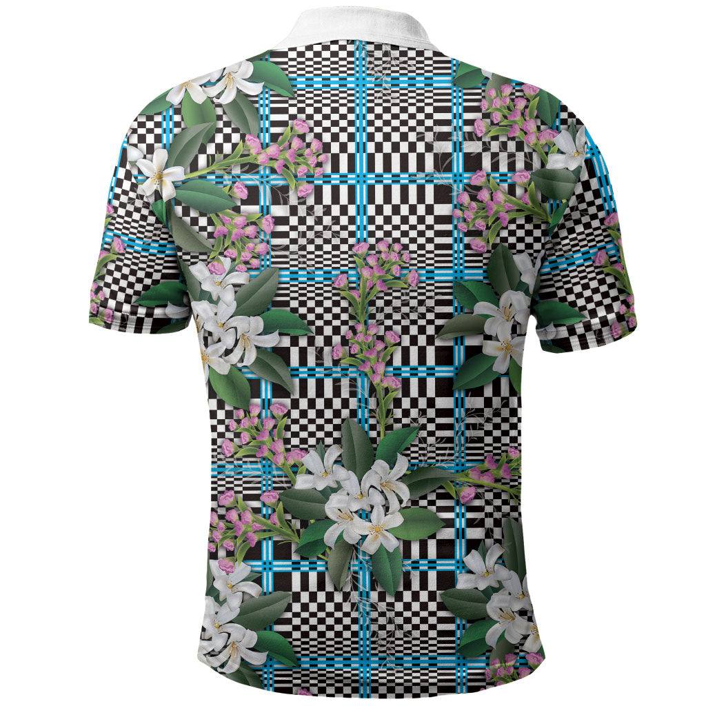 Blue Binakol Motifs With Jasminum Sambac Polo Shirt Mabuhay Philippines Festival DT05 - Polynesian Pride