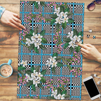 Blue Binakol Motifs With Jasminum Sambac Puzzle Mabuhay Philippines Festival DT05 Blue - Polynesian Pride