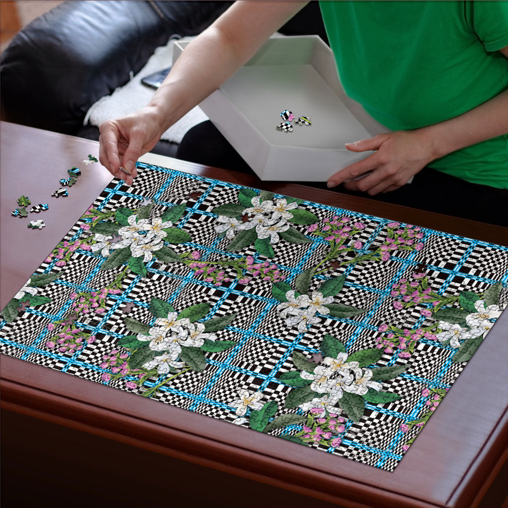 Blue Binakol Motifs With Jasminum Sambac Puzzle Mabuhay Philippines Festival DT05 - Polynesian Pride