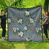 Blue Binakol Motifs With Jasminum Sambac Quilt Mabuhay Philippines Festival DT05 - Polynesian Pride