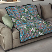 Blue Binakol Motifs With Jasminum Sambac Quilt Mabuhay Philippines Festival DT05 - Polynesian Pride