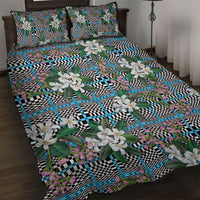 Blue Binakol Motifs With Jasminum Sambac Quilt Bed Set Mabuhay Philippines Festival DT05 Blue - Polynesian Pride