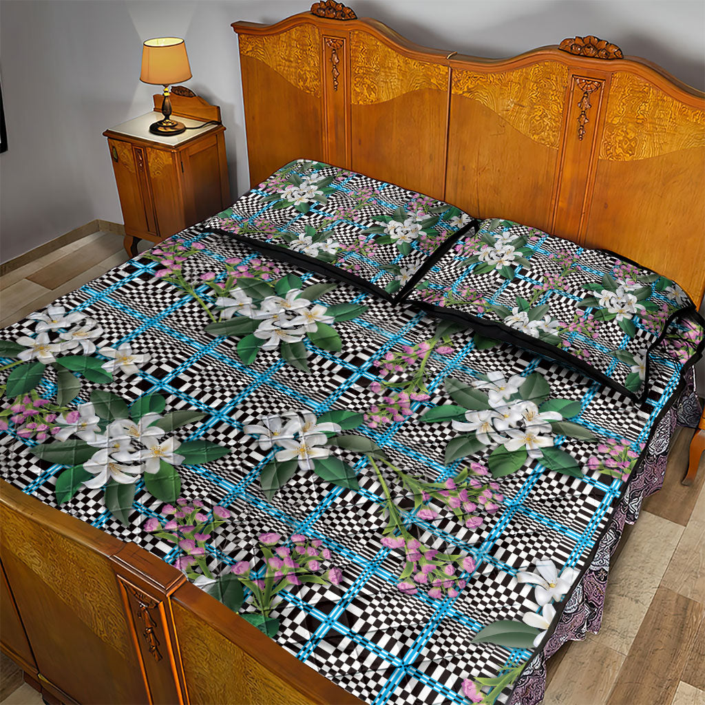 Blue Binakol Motifs With Jasminum Sambac Quilt Bed Set Mabuhay Philippines Festival DT05 - Polynesian Pride